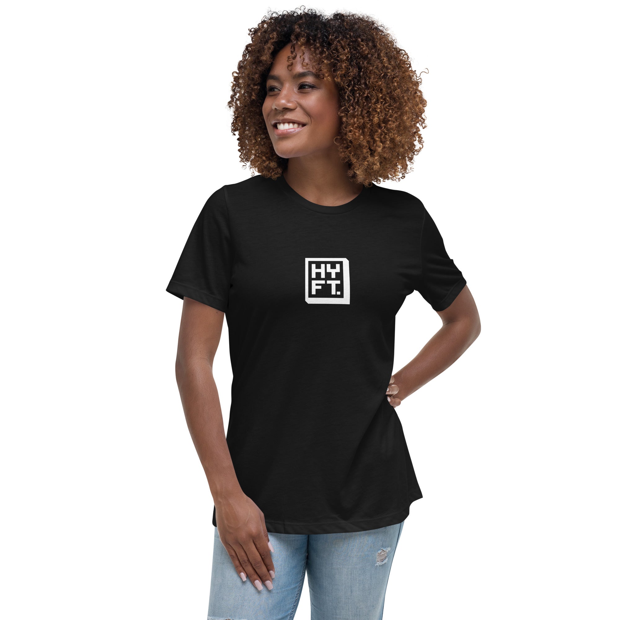Hoye Fit Boxed Logo - Dark Shirts with White Print