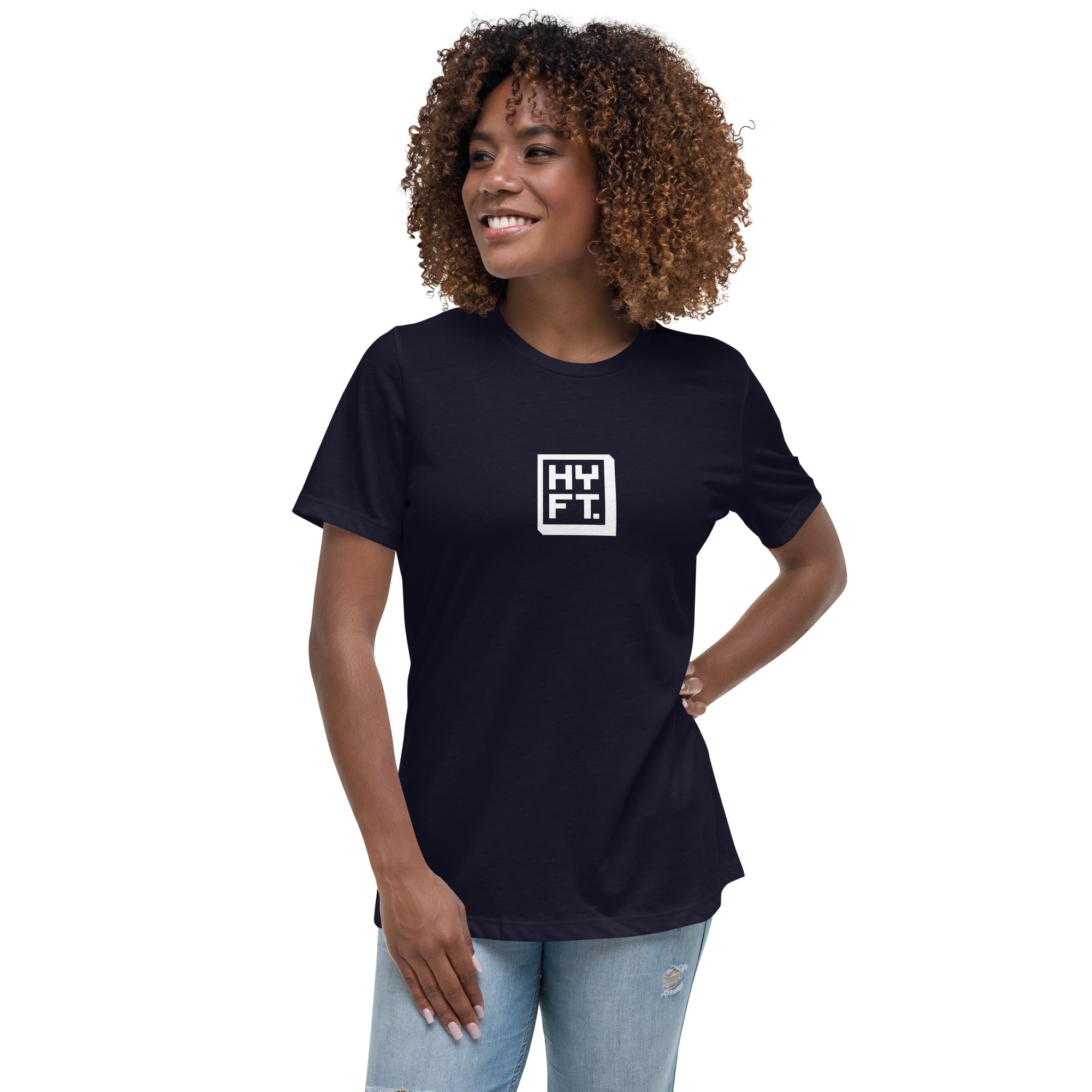 Hoye Fit Boxed Logo - Dark Shirts with White Print